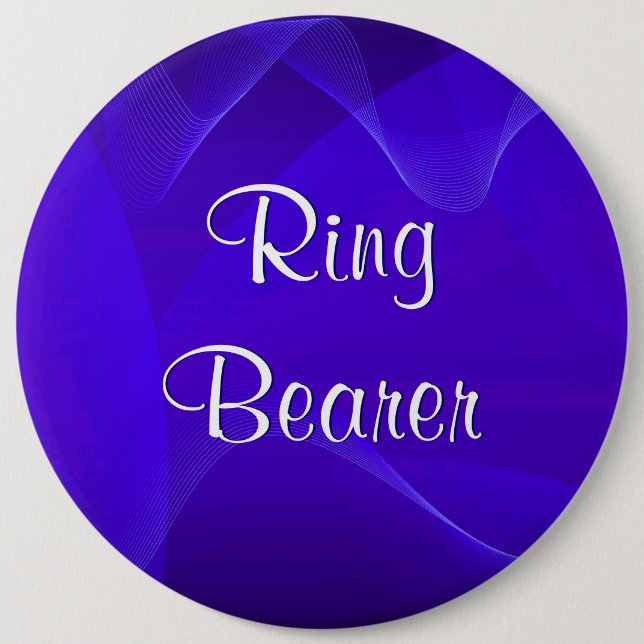Blue Waves Ring Bearer 6 Cm Round Badge (Front)