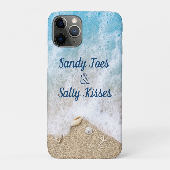 Blue Waves Sandy Toes Salty Kisses Case-Mate iPhone Case (Back)