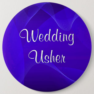 Blue Waves Usher 6 Cm Round Badge