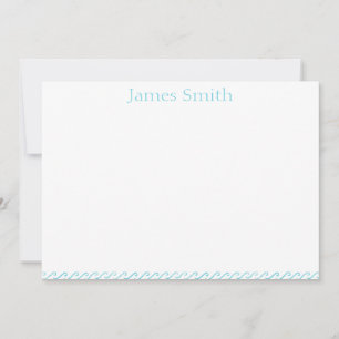 Blue Waves Watercolor Pattern Simple Stationery