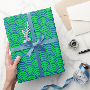 Blue Waves Wrapping Paper