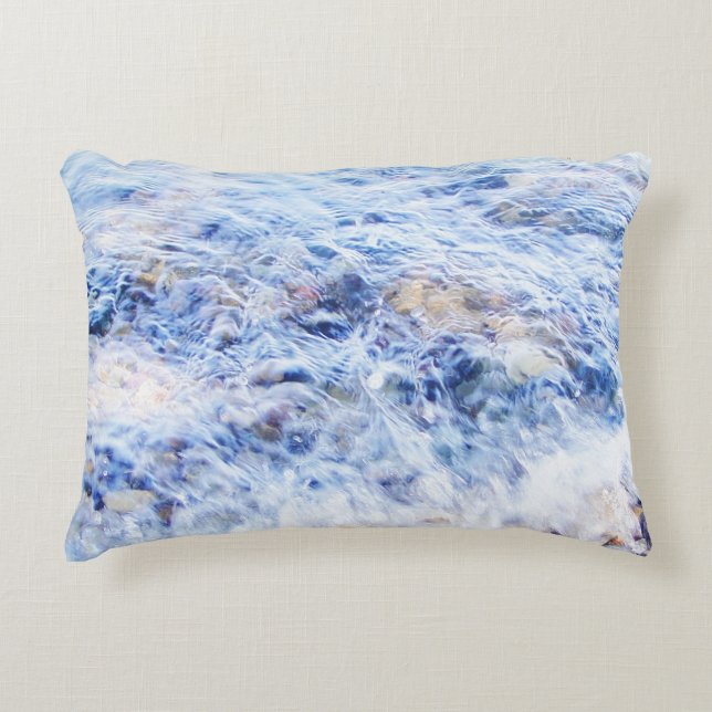 Blue waving water decorative cushion (Front)