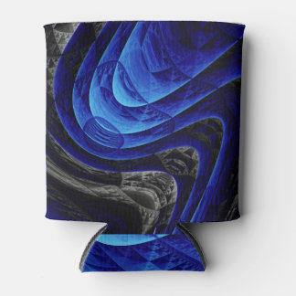 Blue wavy abstract, digital art background. can cooler