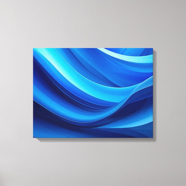 blue wavy background canvas print (Front)