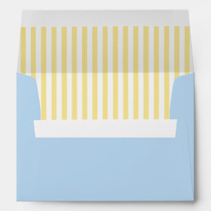 Blue Wavy Cabana Stripes Wedding Envelope