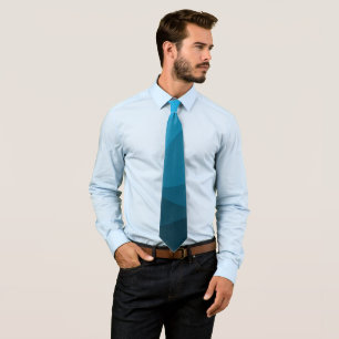 Blue wavy ocean retro style waves design tie
