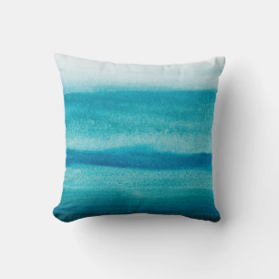 Blue Wavy Pattern Throw Pillow