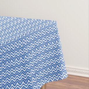 Blue Wavy Summer Pattern Rectangle Tablecloth