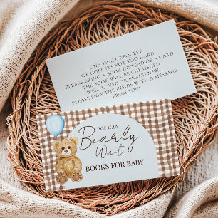 Blue We Can Bearly Wait Teddy Bear Books For Baby Enclosure Card