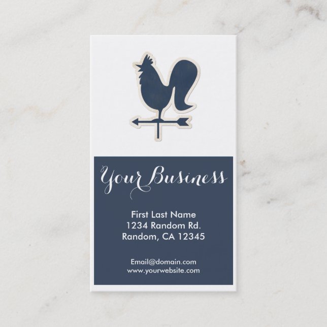 Blue weather vane customisable business cards (Front)