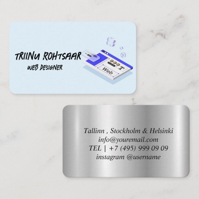 Blue Web Designer Business Card (Front/Back)