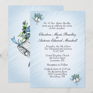 Blue Wedding Bells Invitation