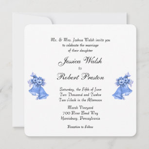 Blue Wedding Bells Invitation