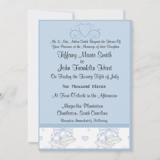 Blue Wedding Bells Invitations