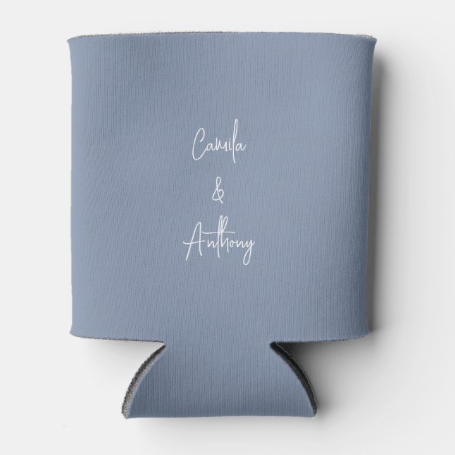 Blue Wedding Can Cooler (Front)