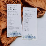 Blue Wedding Ceremony Program Template<br><div class="desc">Walk your loved ones through every step of your ceremony with our Wedding Programs Template. The names of you and your partner swirl at the top of every card with your unforgettable moments. Match your wedding theme perfectly when you customise with endless combinations of colours and fonts!</div>
