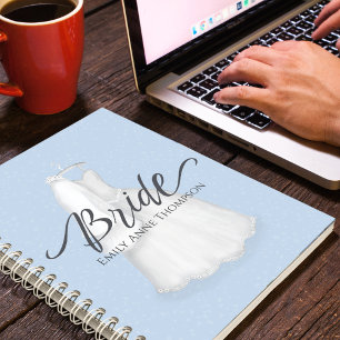 Blue Wedding Custom Bride Personalised Notebook