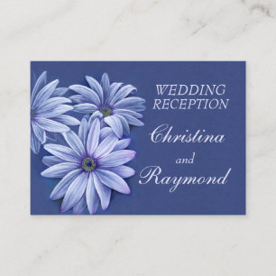 Blue wedding daisy art info enclosure card