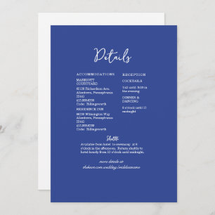 Blue Wedding Detail Invitation