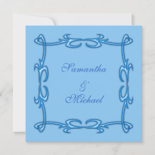 Blue wedding invitation