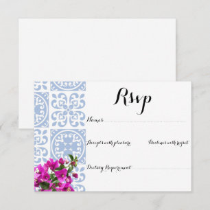 BLUE WEDDING INVITATION RESPONSE CARD