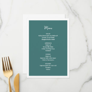 Blue Wedding Menu