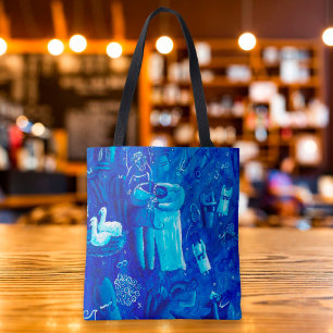 Blue Wedding Painting Contemporary Art Tote Bag