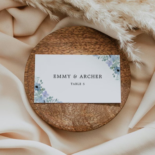 Blue Wedding Place Cards Template (Blue Wedding Place Cards Template)