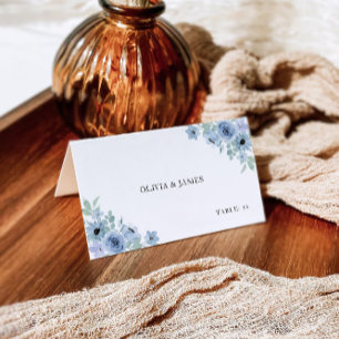 Blue Wedding Place Cards Template