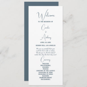 Blue Wedding Programme