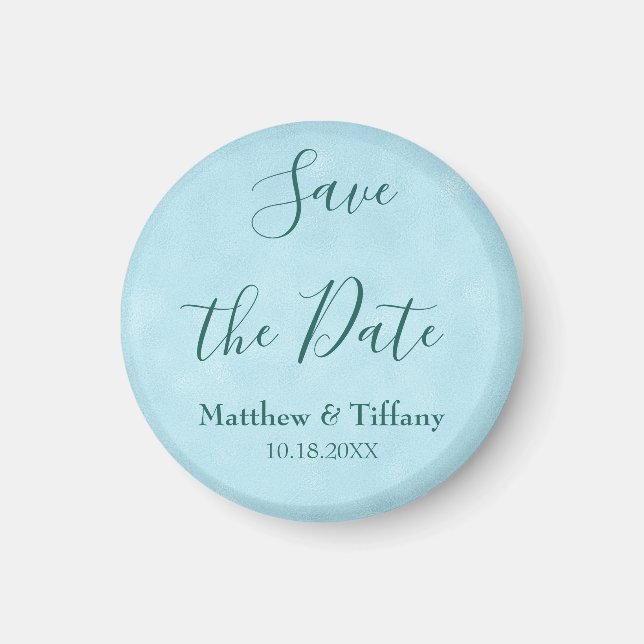 Blue Wedding Save the Date Magnet (Front)