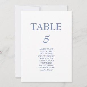 Blue Wedding Seating Chart Invitation