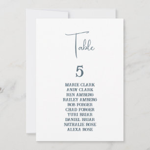 Blue Wedding Seating Chart Invitation