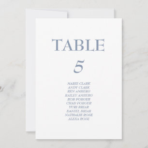Blue Wedding Seating Chart Invitation