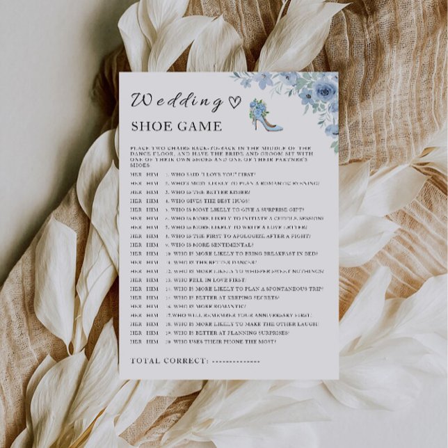 Blue Wedding Shoe Game Template, Invitation (Blue Wedding Shoe Game Template, Invitation)