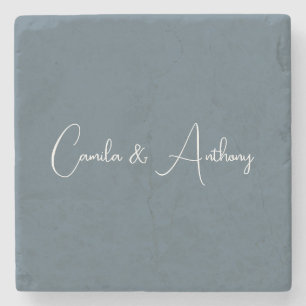 Blue Wedding Stone Coaster