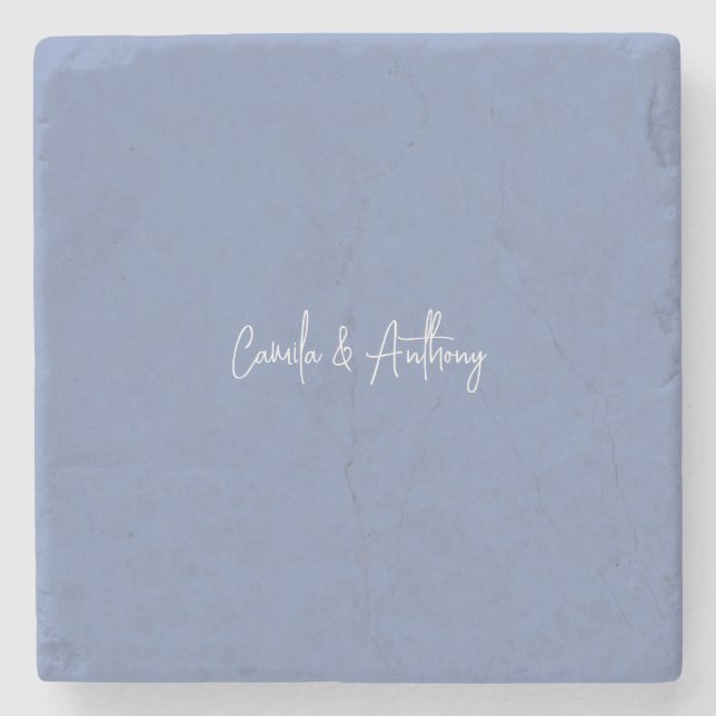 Blue Wedding Stone Coaster (Front)