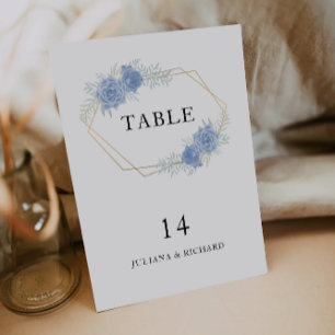 Blue Wedding Table Cards Template