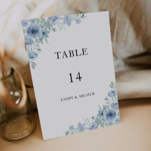 Blue Wedding Table Cards Template
