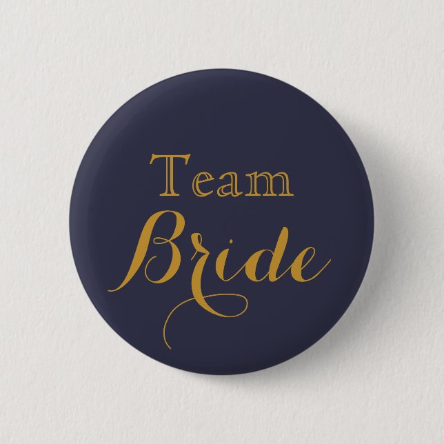 Blue Wedding Team Bride 6 Cm Round Badge (Front)