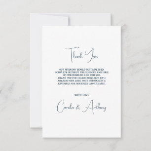Blue Wedding Thank You Card