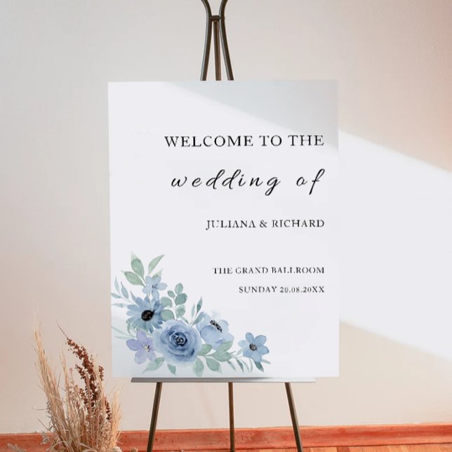 Blue Wedding Welcome Sign (Blue Wedding Welcome Sign)