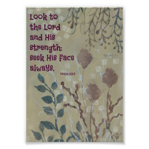 Blue Weeds with a Bible Verse Photo Print