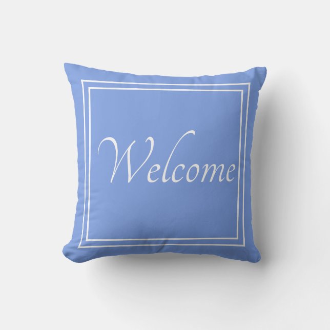 Blue welcome family pillow (Front)