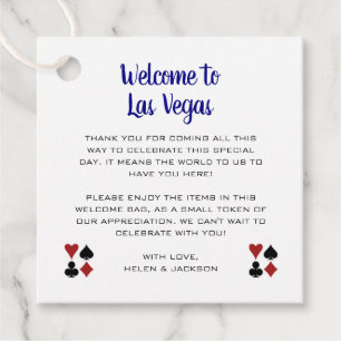Blue Welcome to Las Vegas Welcome Basket Wedding Favour Tags