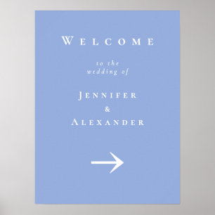 Blue Welcome to Wedding Sign