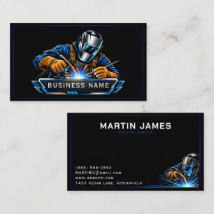 Blue Welder Welding Service Metal Fabrication Business Card