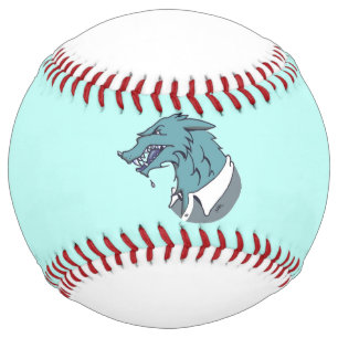 Blue Werewolf blue and white softball