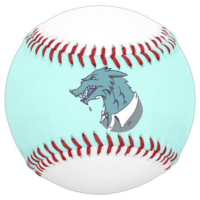 Blue Werewolf blue and white softball (Front)