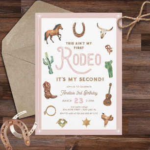Blue Western 2nd Birthday Rodeo Invitation